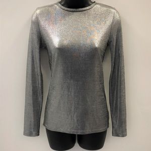 Michael Kors Women's Metallic Long Sleeve Top